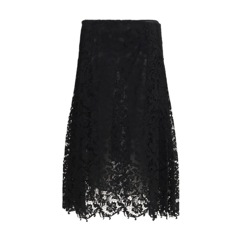 Fendi Women Flared Midi Skirt In Macramé Lace